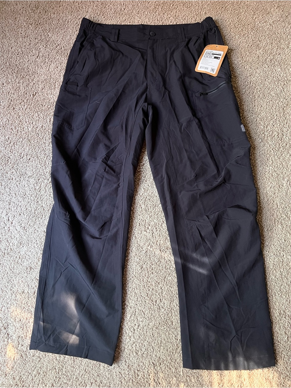 Men's Black Straight-Leg Outdoor Pants